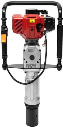 HINOPY - Driver per pali a benzina, 52 CC a 2 tempi, motore a benzina, portatile, singolo cilindro, con testa impilabile da 55 mm e 70 mm, driver per pali per recinzioni da giardino