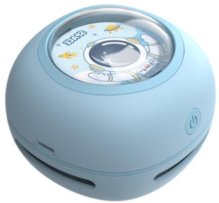 Folpus Aspirateur de Bureau Mini balayeuse de poussière de Table Ramasse-miettes de poussière Poils d'animaux Aspirateur de Bureau Mignon pour l'école, Bleu