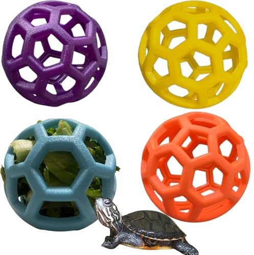 XINJIDUO 4 Individual Tortoise Treat Ball Tortoise Toy Turtle Hanging Feeding Ball Small Animals Turtle Vegeta ble Grass Tortoise Accessories