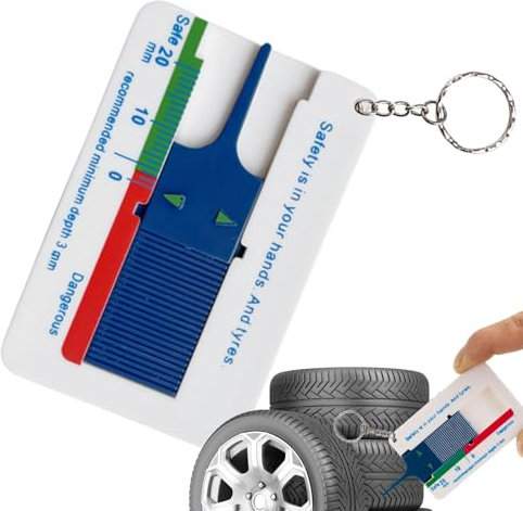 Misuratore di profondità del battistrada del pneumatico: misuratore di profondità portachiavi facile misurazione del pneumatico, righello di spessore del battistrada portatile ad alta precisione