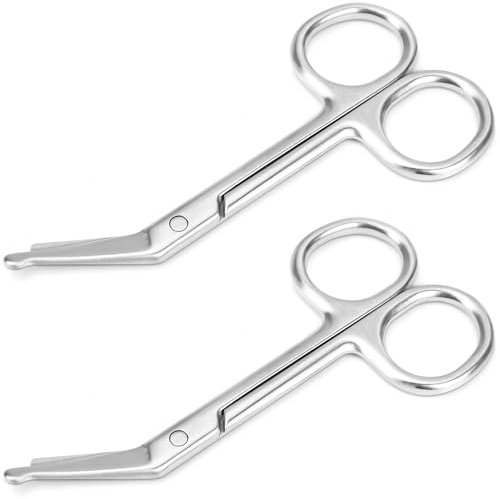 FLEXNOVA 2 Stück Verbandsschere Pflege, Verbandschere Krankenschwester, Chirurgische Schere Trauma Medizinische Stoma Schere Pflasterschere Edelstahl Scharf für Rettungsschere Trauma