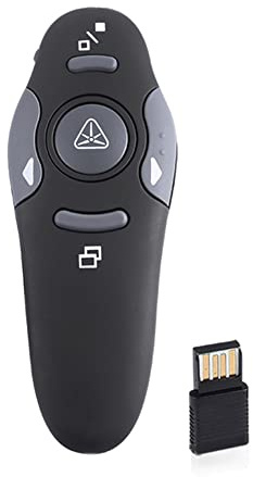 Genérico Presentador para PowerPoint, presentador inalámbrico USB de 2,4 GHz para PowerPoint, Puntero con lápiz para PowerPoint, presentador con Control Remoto de luz roja para Profesores
