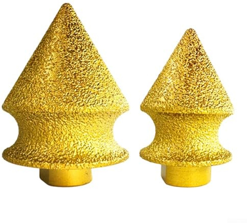 ZWEquipint Mola conica diamantata M10, punte svasate per smussatura, per smerigliatrice angolare, pietra, piastrelle, vetro, porcellana, lucidatura facciale (38 + 50 mm)