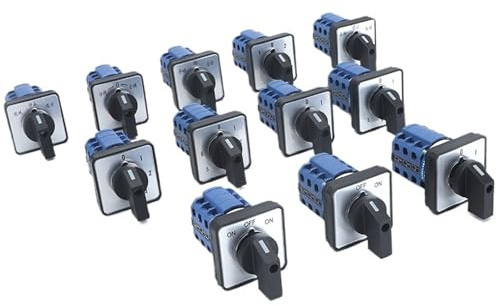 1 pièces SZW26/LW26-20 20A 660V 3 pôles 12 vis 64X64mm 48X48mm montage sur panneau bouton d'alimentation sélection Cam commutateur rotatif(C06.3 0 1 48X48mm)