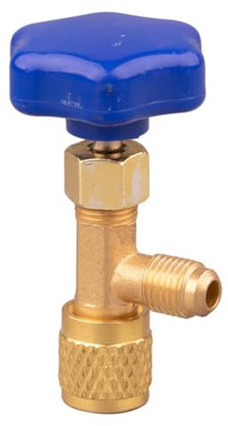 Violiica Décapsuleur en laiton 1/4 SAE pour systèmes de gaz réfrigérant R134a/R22/R410A, joint étanche en néoprène