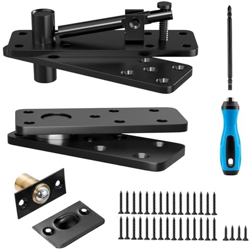 TINMAGI Cerniera per Porte Nascoste Kit, Sistema di Cerniere a Bilico Rotazione a 360°, Cerniere Invisibili Portata di 280 kg Acciai Inossidabili, per Porte Segrete, Librerie, in Legno Pesanti