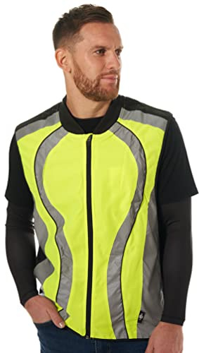 BTR High Visibility Reflective Gilet. Vest/Sash is suitable for running, cycling, motorbikes, horse riding, safety work wear & more. Small 38-40 Inches