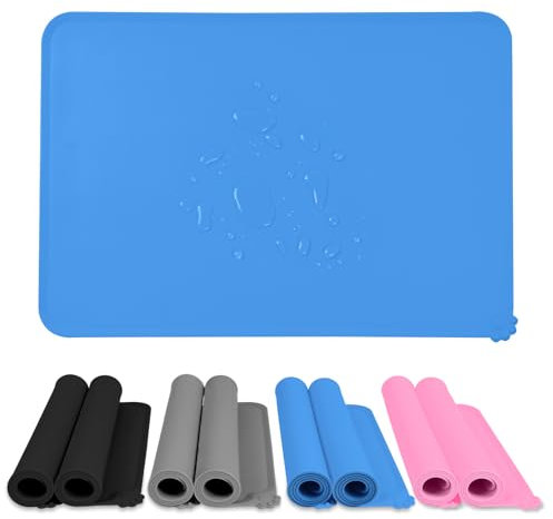 Silikon Napfunterlage (48x30cm, 2er Set) I rutschfeste Unterlage für Hundenapf oder Katzennapf I Hunde Katzen Futtermatte wasserdichte Futternapf Näpfe Futtermatte Kaffeevollautomat