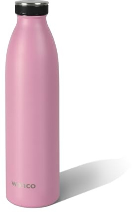 Vattenflaska i rostfritt stål wenco falmingo rosa – 750 ml – perfekt för barn, BPA-fri, läckagesäker, lämplig för kolsyra – liten termosflaska för bubblor, sport, skola, fitness
