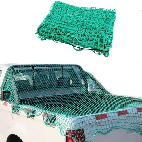 GUODDM Cargo Net for Pickup Truck Bed, Nylon Cargo Lifting Net, with 15 PCS Hook Heavy Duty Luggage Bungee Net for Car ATV Boat SUV Van Trailer Snowmobile Secure Loads(2x3m)