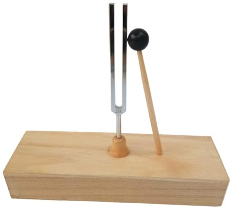 Xbsduih Diapasón 256 Hz con caja resonante de madera, instrumentos de ciencia acústica para terapia de sonido, yoga, meditación
