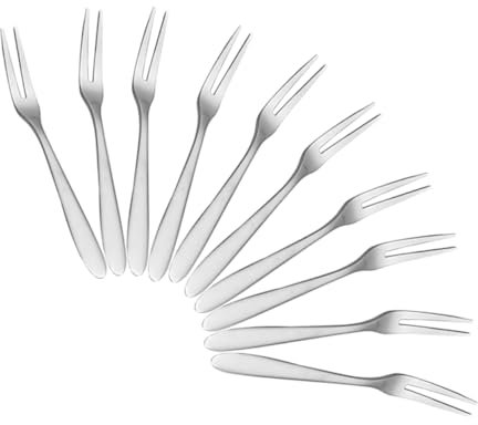 Abaodam 12 Pezzi Forchetta Da Frutta Eleganti Forchette Da Tavola Forchette Da Insalata Mini Forcelle Di Pesce Forchette Portatili Foregne Del Partito Acciaio Inossidabile 304 Argento
