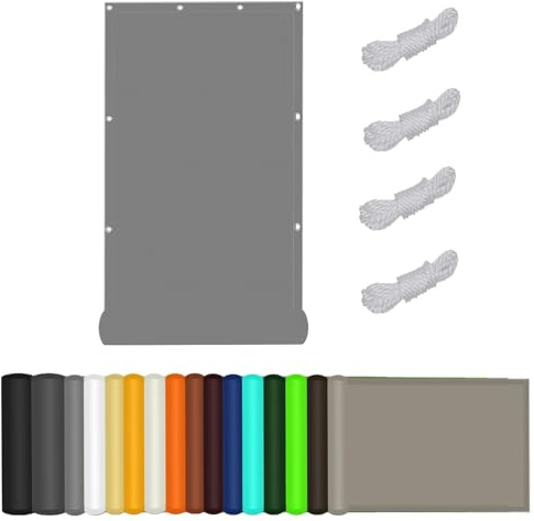 Vela ombreggiante 90 x 370 cm 185 g/m² Vela ombreggiante traspirante Rettangolare Traspirante, protezione solare 95%, protezione UV 98%, adatta per giardino e spazi esterni, Grigio Chiaro