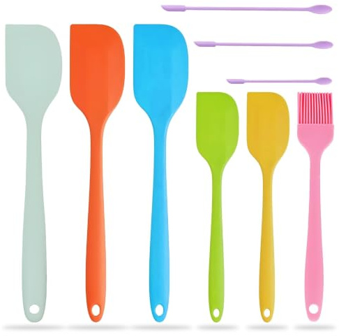 9PCS Silicone Spatula Set, Baking Scrapers, Pastry Brush Kitchen Tools