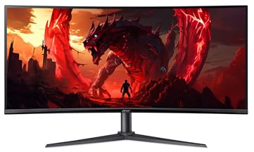 acer Nitro XZ2 XZ342CU V3 34 Gaming Monitor | 3440 x 1440p | 1500R Curve | 180Hz Refresh | 1ms Response | 21:9 Aspect Ratio | Wall Mountable | Black
