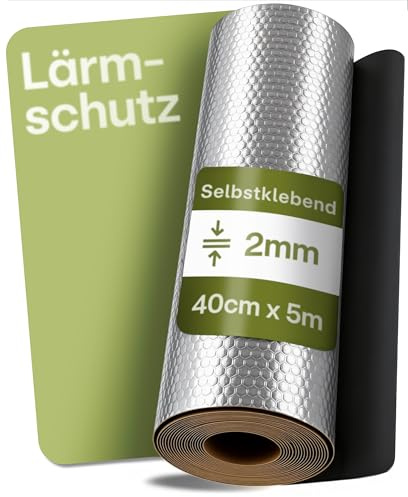 Praknu Alubutyl Isolante Insonorizzante per Auto 2 mm – 40 × 500 cm Tappetino Anti-Risonanza Autoadesivo – per un’Abitacolo più Silenzioso e una Migliore Acustica – per Auto, Camper, Camion & Furgone