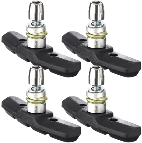 4x Pattini Freno Bici 70mm con Viti Esagonali, Pastiglie Freni Bicicletta Universali per MTB e Bici da Corsa, Ricambio Freni Bici in Metallo, Set da 4 Pezzi, Nero