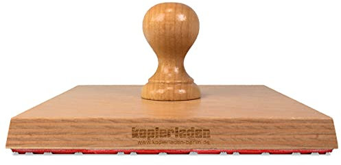 Großer Holzstempel 16x16 cm mit eigenem Text und Logo personalisieren - Stempel selbst gestalten mit eigenen Motiven - optional mit Stempelkissen