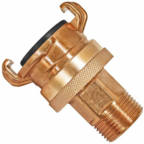 Schnellkupplung GEKA System Bajonettverschluss mit 1 Rohr Zoll Außengewinde AG und Kontermutter - Gewinde Fitting Verschraubung aus Messing