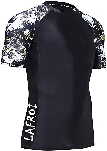 LAFROI Kortärmad UPF 50+ underställ skins kompression utslag skydd för män Swipes Size XL