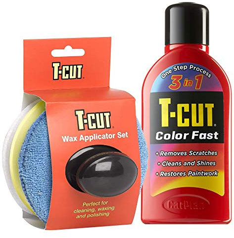 T-Cut Light Red Scratch Remover Color Fast Paintwork Restorer Car Polish - 500ml plus a Wax Applicator Set with Handle * 13 Colours Available
