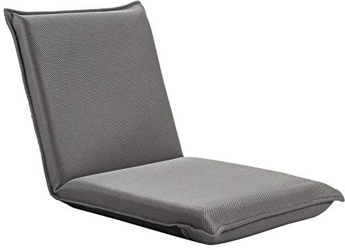 COSTWAY Sedia da Pavimento, con Schienale Regolabile a 6 Livelli, Cuscino da Terra Pighevole Imbottito in Spugna, Sedia Reclinabile per Salotto Camera da Letto Studio Relax Lettura (Grigio)