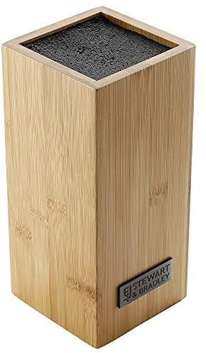 STEWART & BRADLEY Ceppo per coltelli originale in bambù, design con setole universali, mantiene i coltelli in modo sicuro con stile