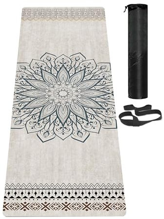 LaiEr Yogamatte, rutschfeste, Trainingsmatte mit Tragegurt, dicke Übungs- und Trainingsmatte für Yoga, Pilates und Fitness (183 cm x 61 cm x 6 mm)