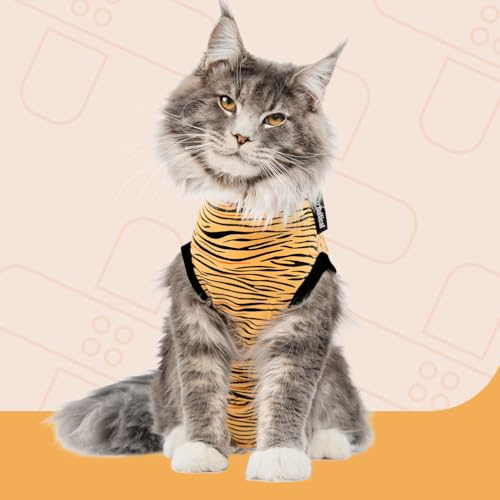 Suitical Recovery Suit Cat, Small, Tiger-Print