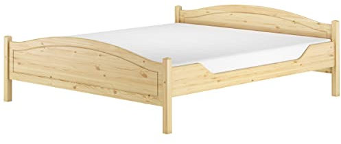 Erst-Holz Klassisches Holzbett 180x200 Kiefer massiv Doppelbett V-60.30-18, Ausstattung:Federholzrahmen und Matratze inkl.