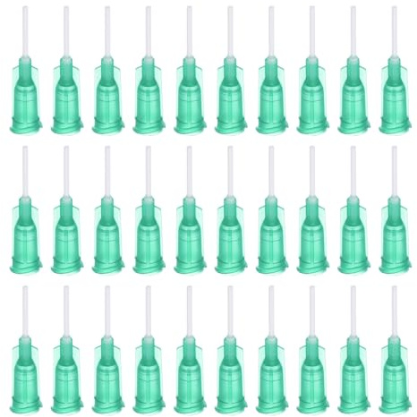 QUARKZMAN 100 stycken 18 g plastdispensernålar med luer-Lock, 1/2 tum PTFE-nålrör, PP värmebeständig plastspets för flytande limpistol, grön