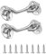 BINJCE Lot de 2 crochets de porte avec œillet, crochets tempête en acier inoxydable, pour porte battante en bois, volets en bois, porte de grange avec vis de montage (7.5 cm, argenté)