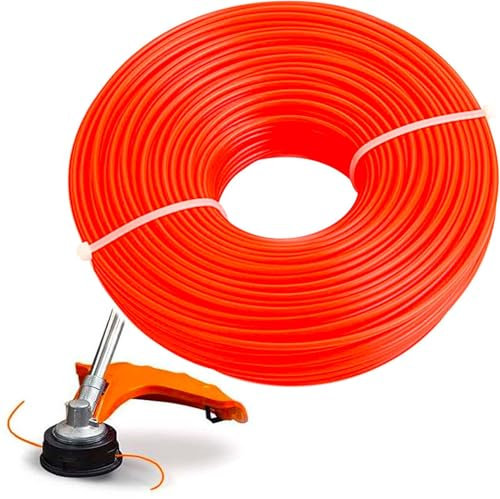 Buystarget String Trimmer Line Nylon Strimmer Wire Round Double Dual Layer 3mm x 15m Cord High Strength Replacement Line for Grass Trimmers Brushcutters DIY Heavy Duty Universal Electric Mowing Cord