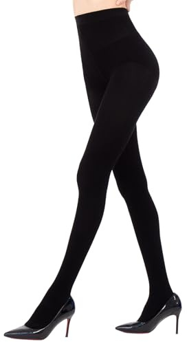Yilanmy Cable Knit Tights Soft Cozy Sweater Footed Opaque Winter Warm Tights for Women Ribbed Knitted Thick Pantyhose (Black, M)