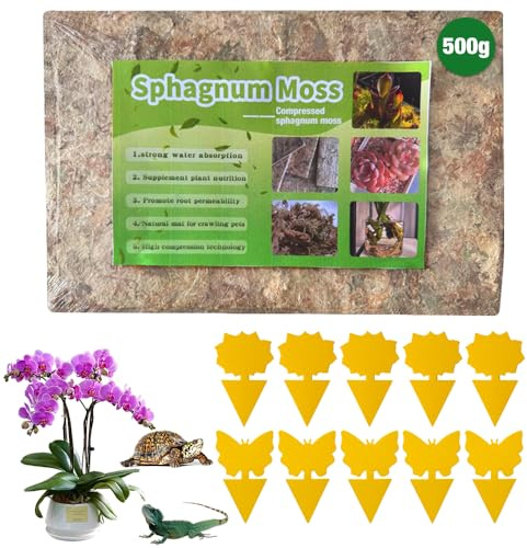 Mousse de Sphaigne, 500g Sphaigne Nutrition Engrais Organique pour Orchidées, Intérieur Humidité Rempotage Sol D'orchidé pour Plantes Carnivores Ou Orchidées