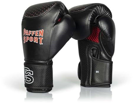 Paffen Sport «Star HYBRID» Boxhandschuhe für das Boxsack-, Geräte- und Pratzentraining; schwarz/rot; M/L