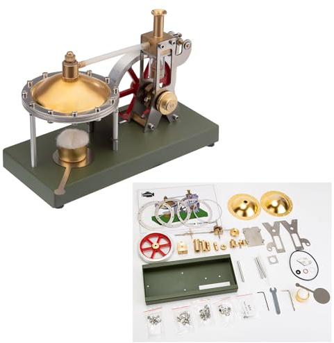 NULA Kit di modellismo per macchine a vapore, motore in metallo retro completamente metallico, caldaia orizzontale, modellismo di macchine a vapore, mini motore per appassionati di motori meccanici