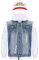 Funhoo Herren Kostüm Subway Parkour Jake 3 Stück Set Weiß Hoodie Denim Weste mit Baseball Kappe Halloween Cosplay Freizeit Sport Outfit Alltagskleidung (M)