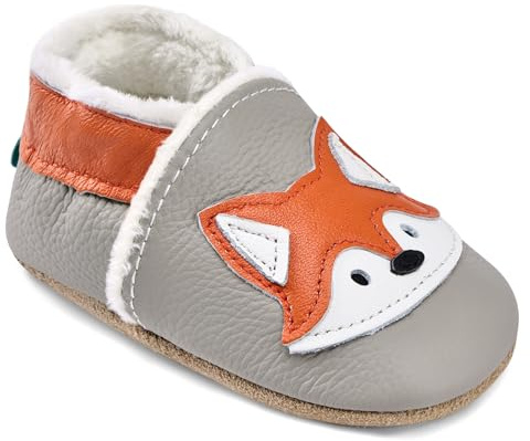 IceUnicorn Chausson Cuir Bébé Hiver Chausson Bebe Fourré Peluche Chaude Chausson Cuir Souple Bébé Fille Garçon Pantoufles Bebe