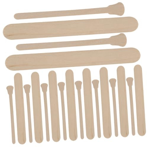 TOYZFRIENDY Bâtonnets D'épilation en Bois 100 Pièces, Spatules Applicatrices Pratiques pour Cire, 2 Formes Assorties, Bois Naturel, pour Visage et Corps, Usage Professionnel et Maison