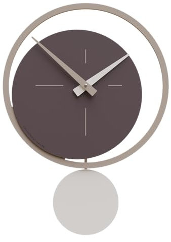 CalleaDesign Orologio a Pendolo Moderno da Parete Design Elegante e Contemporaneo 51x36 cm [Cioccolato]