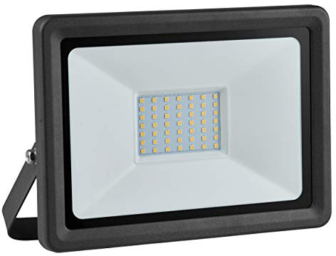 as - Schwabe SLIMLINE PRO Chip LED Strahler 50W 6500 Lumen - 4000K neutralweiß - OSRAM-LED - IP65 Aluminiumgehäuse - Außenleuchte schwenkbar - 10 cm Leitung mit Schnellanschlussadapter - IP44, 46420