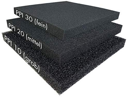 Pondlife Aquaristik Teich Filterschaum Filterschwamm schwarz Größe 50x50x2cm mittel 20PPI