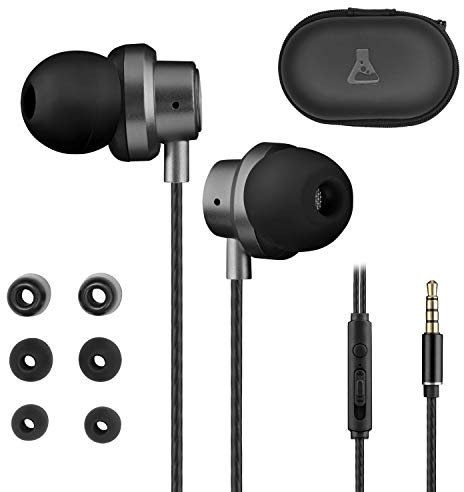 THE G-LAB Korp HELIUM - Auricolari In-ear di alta qualità con Microfono Incorporato - Jack da 3,5 mm per smartphone iPhone Android PC PS4 Xbox One Nintendo Switch Mac Tablet - Nuovo 2020, nero