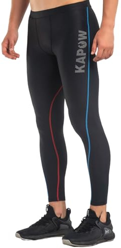 Kapow Meggings High Compression Performance Range - Mens Athletic Leggings with Pockets & High Compression (Velocity, XL)