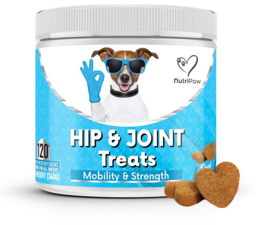 NutriPaw Joint & Hip Treats For Dogs - Stiffness, Strength, Mobility & Flexibility - Joint Supplement With Glucosamine, MSM, Chondroitin, Algae & Devils Claw - Perfect for Small, Medium & Large Dogs