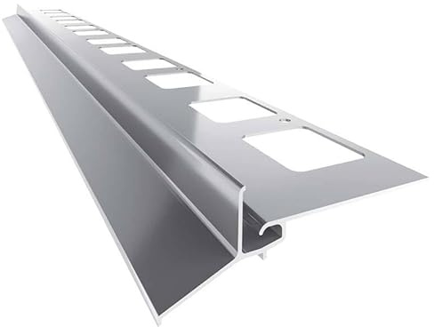 Renoplast® Profilo di Gronda in Alluminio K102 200cm Grafite | Finitura di terrazze, balconi| Pavimenti in piastrelle su malta adesiva| Sistemi di drenaggio dell'acqua Profilo angolare| Anticorrosione