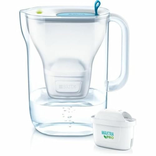 BRITA Filterkaraffe Style Cool – 2,4 l – Blau – inkl. 1 Filterkartusche MAXTRA PRO ALL-IN-1 – mit Cashback (nur in Belgien – bis zu 10 Stück erstattet); Größe 2.4