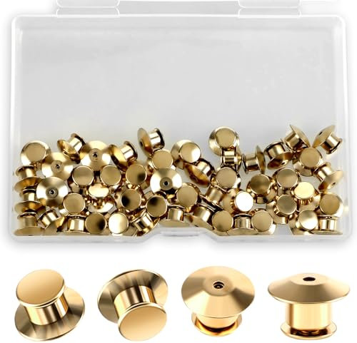 GEEHUA 50 pezzi posteriori perno di bloccaggio, chiusura perno perno di bloccaggio Chiusure perno in metallo Morsetto posteriore a testa piatta Chiusura posteriore ad ago per spille Spille smaltate (O