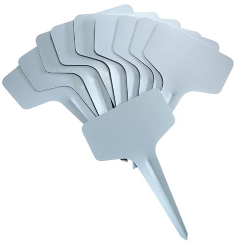 MAELSA LOT DE 10 ÉTIQUETTES DE JARDIN EXTÉRIEURES POUR PLANTES DE JARDIN REPÉRAGE SEMIS POTAGER PLANTATION POT ÉTANCHE PLASTIQUE EXTERIEUR ET INTERIEUR, BLANC, 10X6CM
